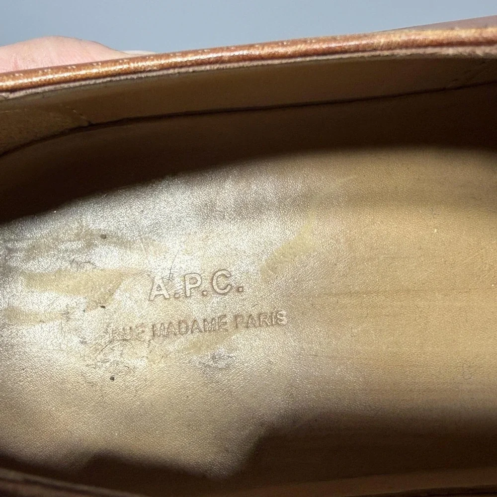 A.P.C. Shoes Mens Size‎ 8 Brown Leather Monk Strap Dress Casual Portugal Crepe